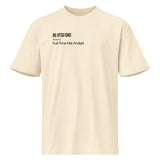 Vintage White heavyweight cotton tee, flat front view, with the “Jiu Jitsu Dad (noun) Full-Time Mat Analyst” chest print.