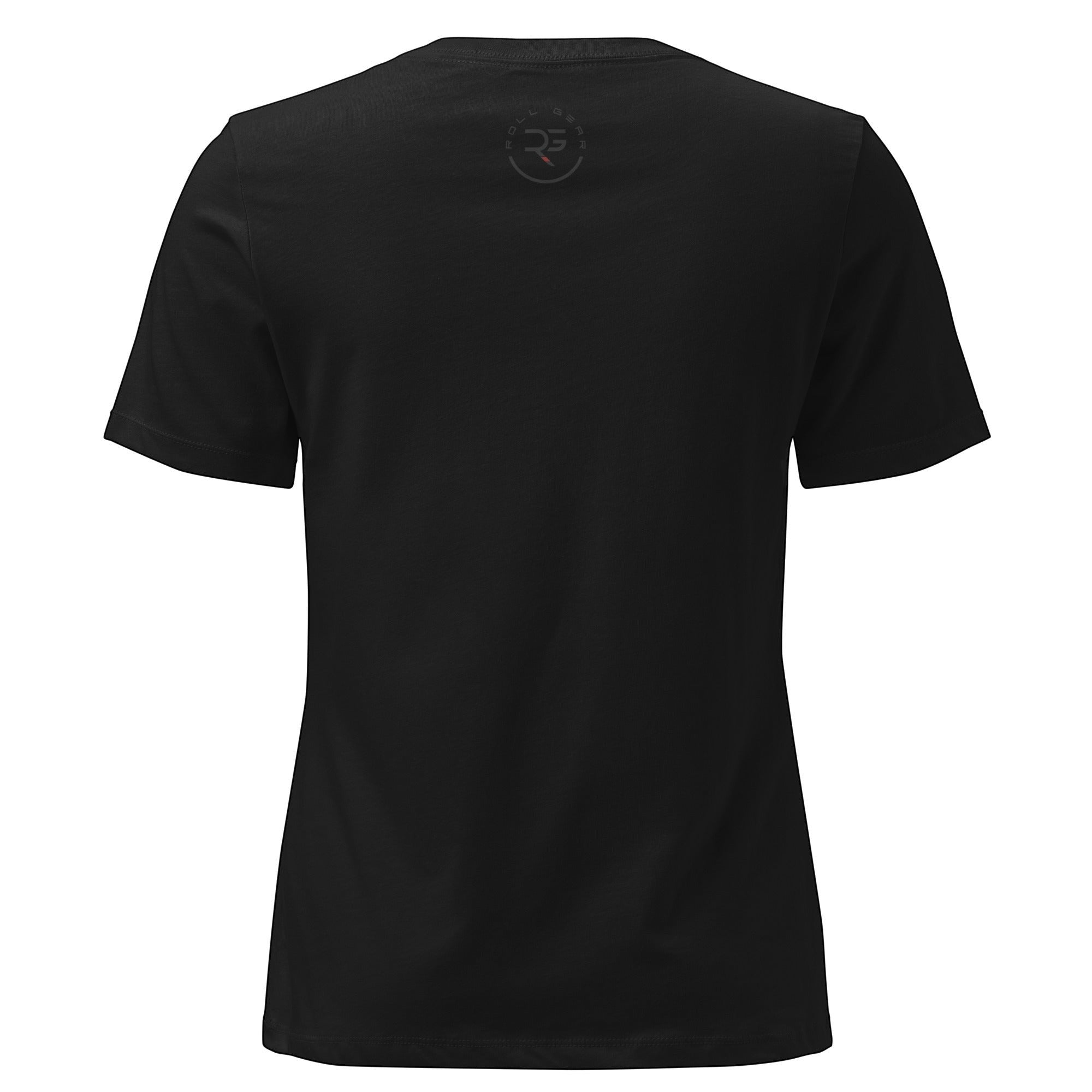 Roll Gear Jiu Jitsu Mom Tee, black, 100% cotton, relaxed fit, crew neck, graphic print on back