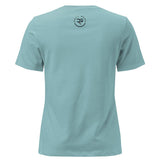 Roll Gear Jiu Jitsu Mom relaxed fit women's tee in light blue, 100% cotton, crew neck.