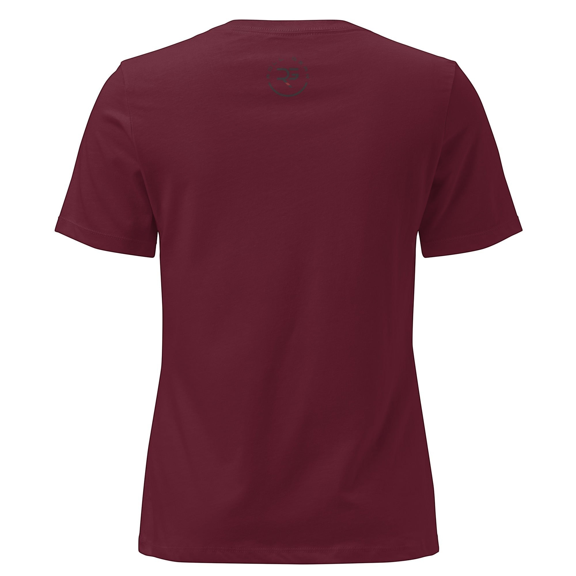 Roll Gear Jiu Jitsu Mom Tee, relaxed fit, crew neck, 100% cotton, maroon color.