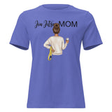 Roll Gear Jiu Jitsu Mom graphic tee in periwinkle blue, 100% cotton, relaxed fit.