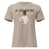 Roll Gear Jiu Jitsu Mom graphic tee in tan, 100% cotton, relaxed fit, crew neck, with a coffee cup and belt.