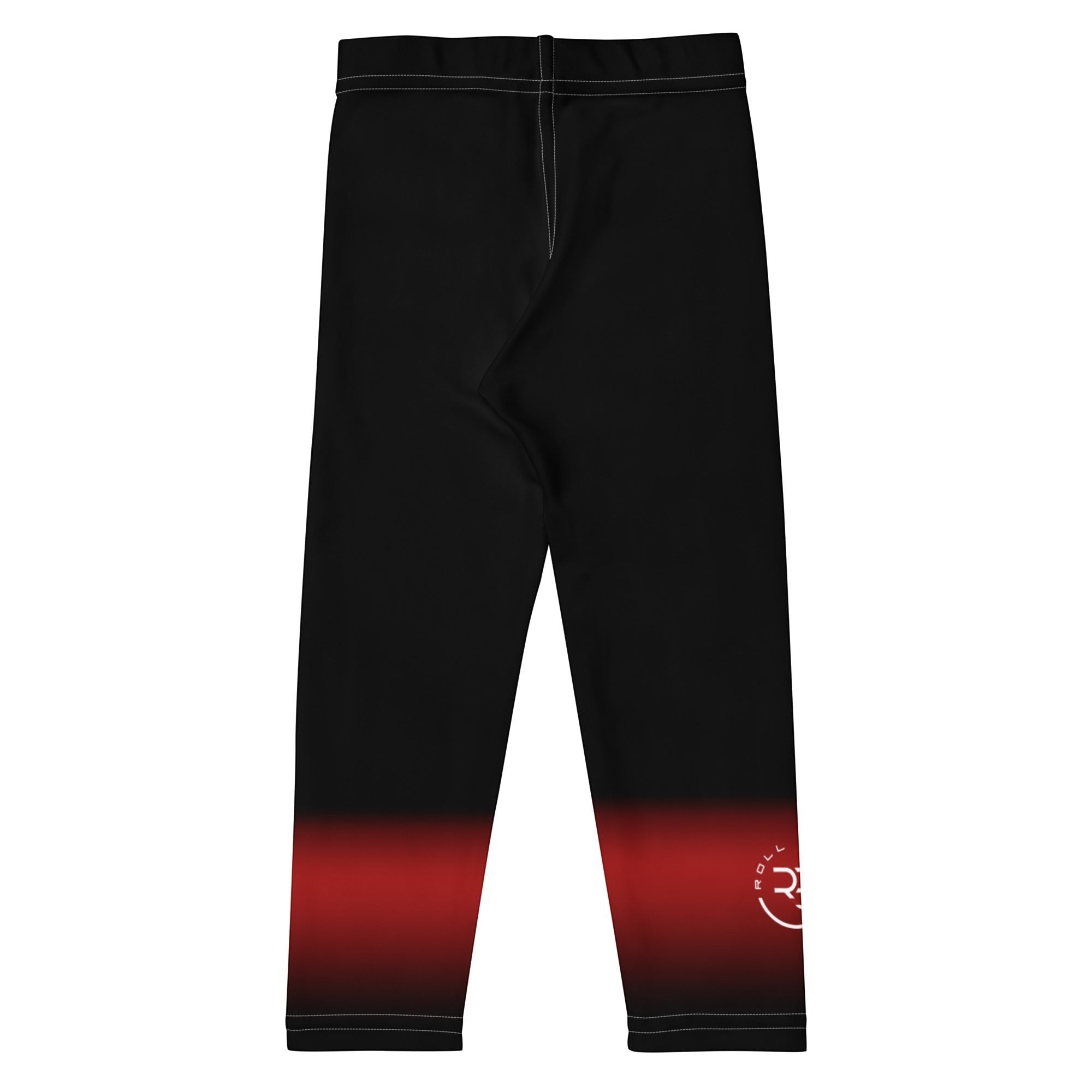 Roll Gear Black Fade Training Spats – Black/Grey – Kids, flat front view.