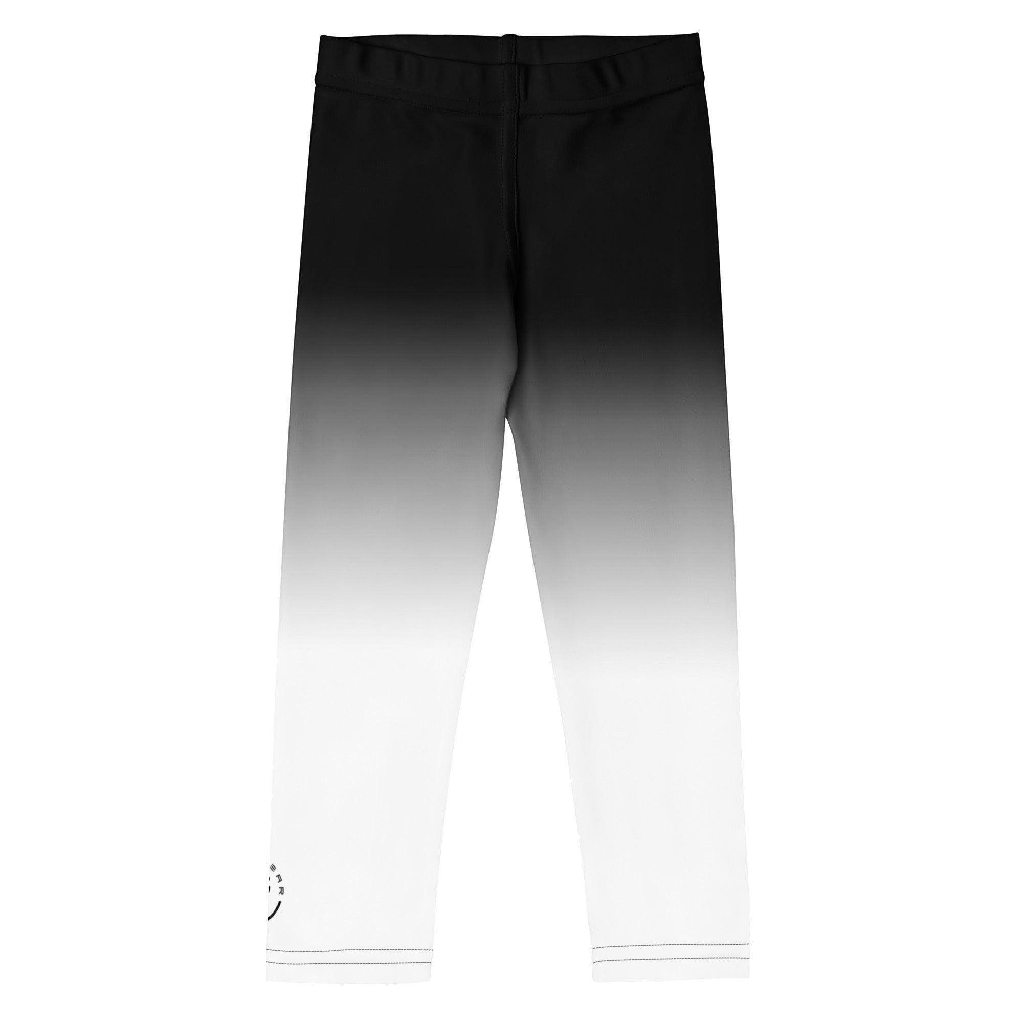 Roll Gear White Fade Training Spats – White/Black – Kids, flat back view.