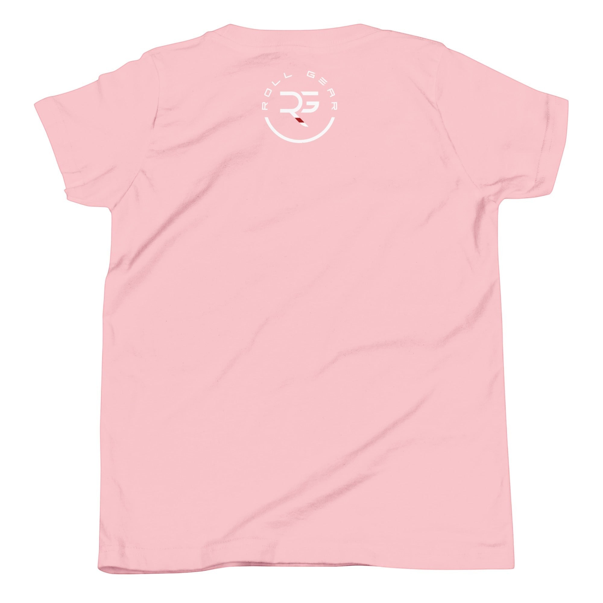 Roll Gear Youth Earned Not Given T-Shirt, ninth colorway, flat back view, Roll Gear emblem.