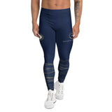 Roll Gear men's navy compression spats with ocean camo detail on lower legs. Polyester-spandex blend.