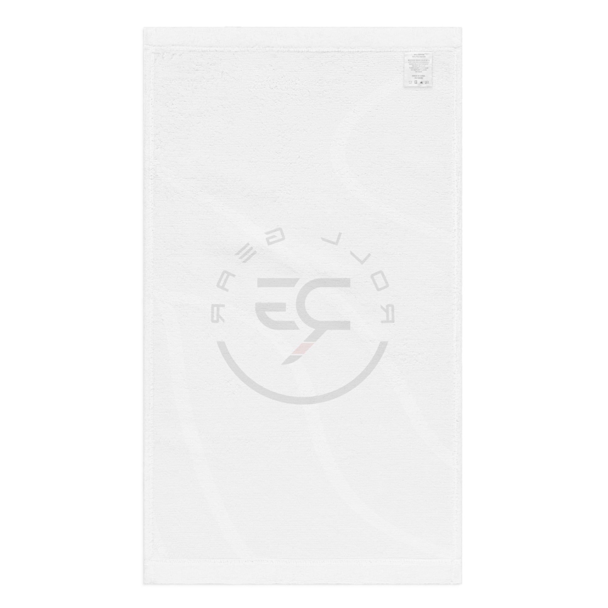 Roll Gear Performance Sweat Towel – Grey, flat back view.