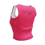 Roll Gear Women's Girls on the Mat Crop Tank, angled flat back view.