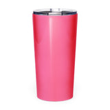 Roll Gear Girls on the Mat 20oz stainless steel tumbler in bright pink. Ideal for BJJ, wrestling, and hydration.