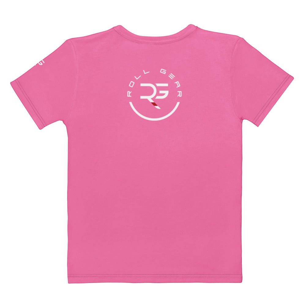Roll Gear Earned Not Given Legacy Edition Women's T-Shirt, flat back view, Roll Gear emblem.