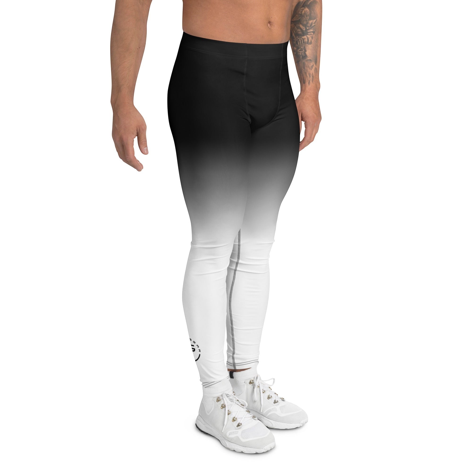 Roll Gear White Fade Training Spats – White/Black – Men's, worn by a model, angled front view.
