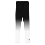 Roll Gear White Fade Training Spats – White/Black – Youth, flat front view.
