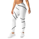 Roll Gear women's white microfiber spats with black swirl pattern, ideal for BJJ, grappling, and training.