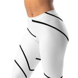 Roll Gear white and black swirl pattern microfiber women's spats for BJJ, grappling, and training.
