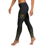 Roll Gear women's black compression spats with a camouflage fade at the ankles and yellow Army logo on the thigh.