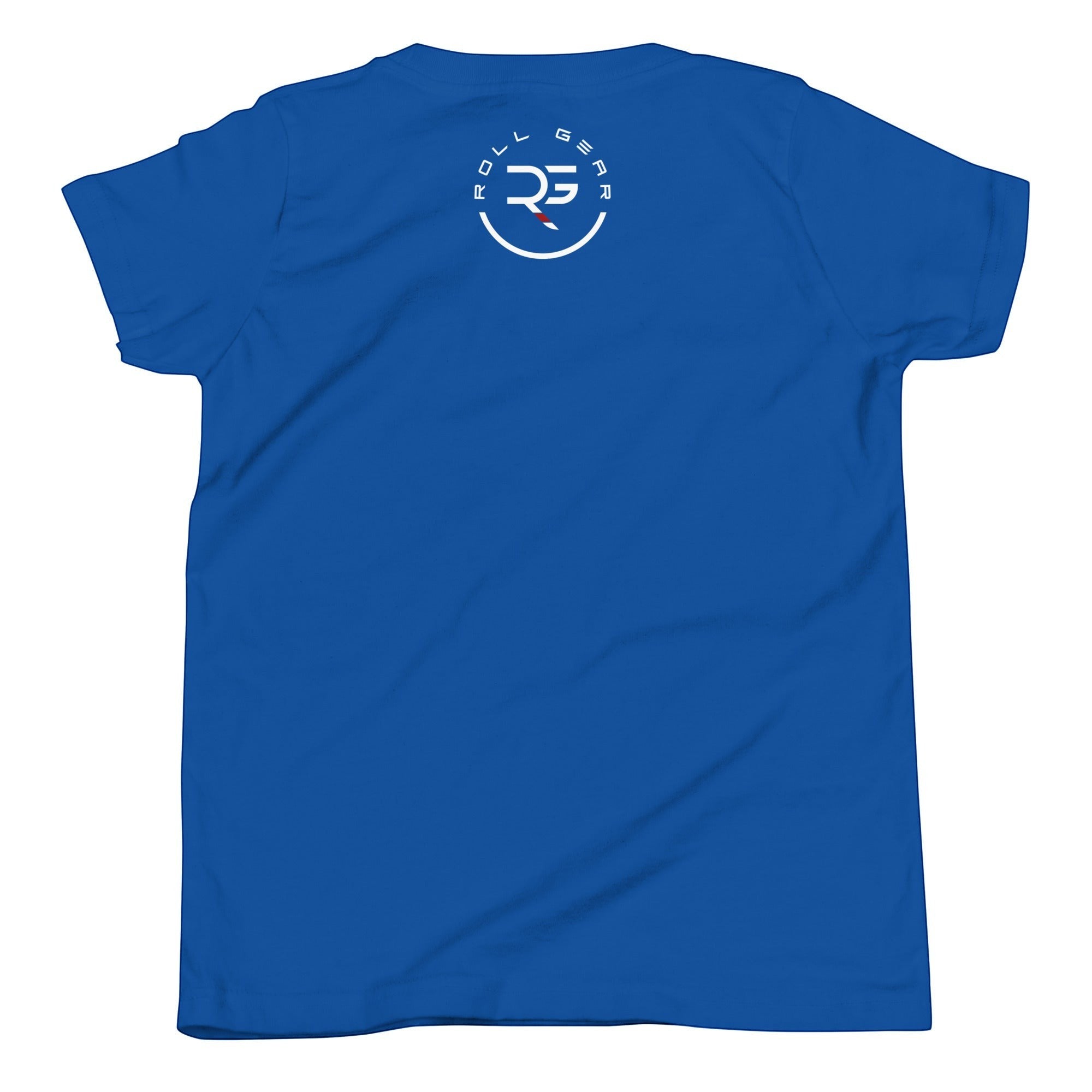 Roll Gear Youth Earned Not Given T-Shirt, fifth colorway, flat back view, Roll Gear emblem.