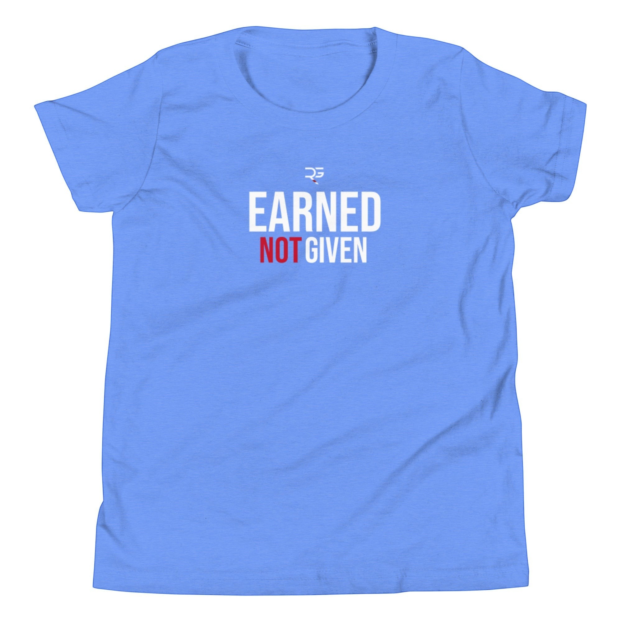 Roll Gear Youth Earned Not Given T-Shirt, seventh colorway, flat front view.