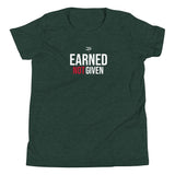 Roll Gear Youth Earned Not Given T-Shirt, sixth colorway, flat front view.