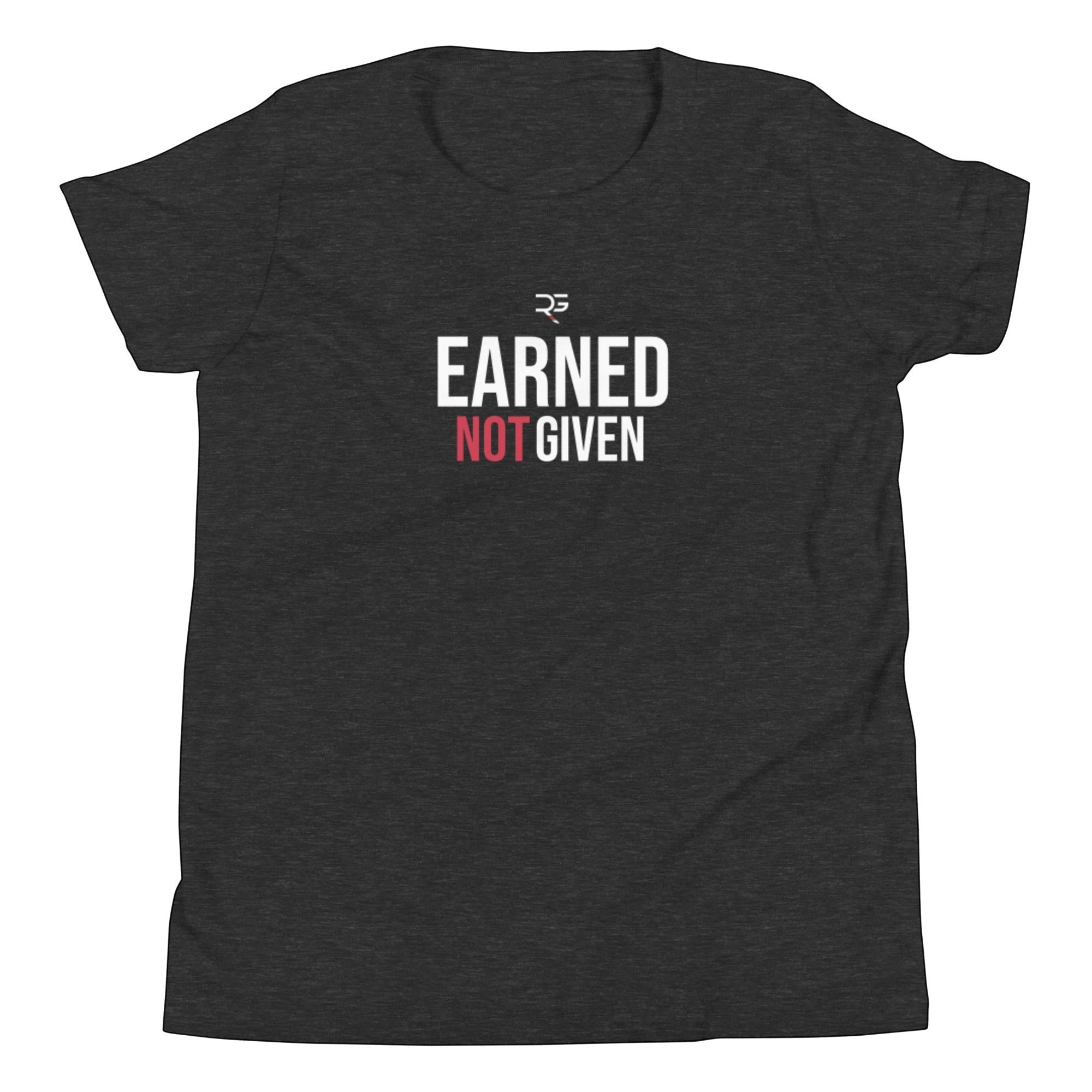 Roll Gear Youth Earned Not Given T-Shirt, fourth colorway, flat front view.
