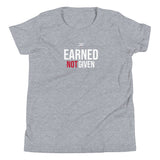 Roll Gear Youth Earned Not Given T-Shirt, eighth colorway, flat front view.