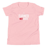 Roll Gear Youth Earned Not Given T-Shirt, ninth colorway, flat front view.