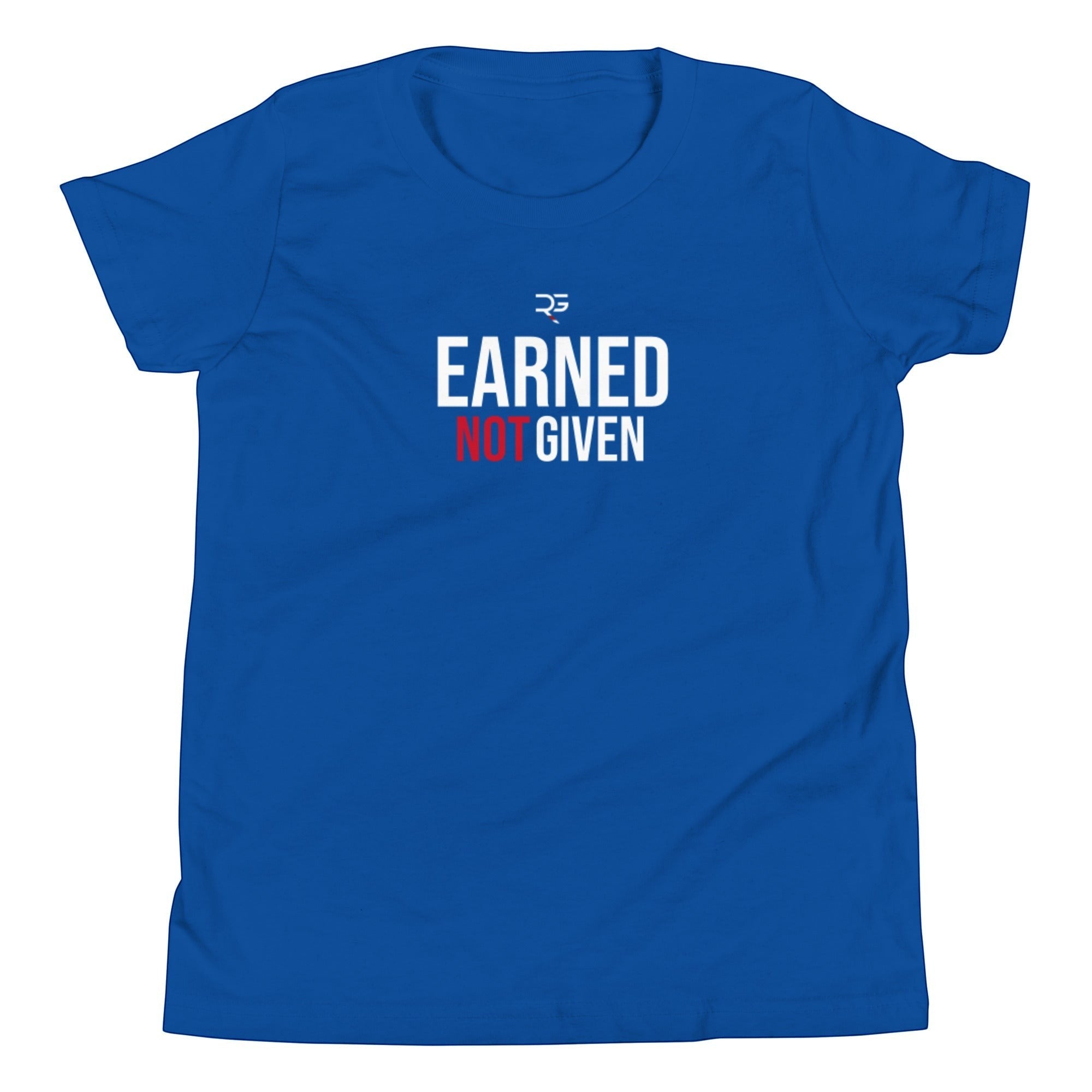 Roll Gear Youth Earned Not Given T-Shirt, fifth colorway, flat front view.