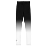 Roll Gear White Fade Training Spats – White/Black – Youth, flat back view.