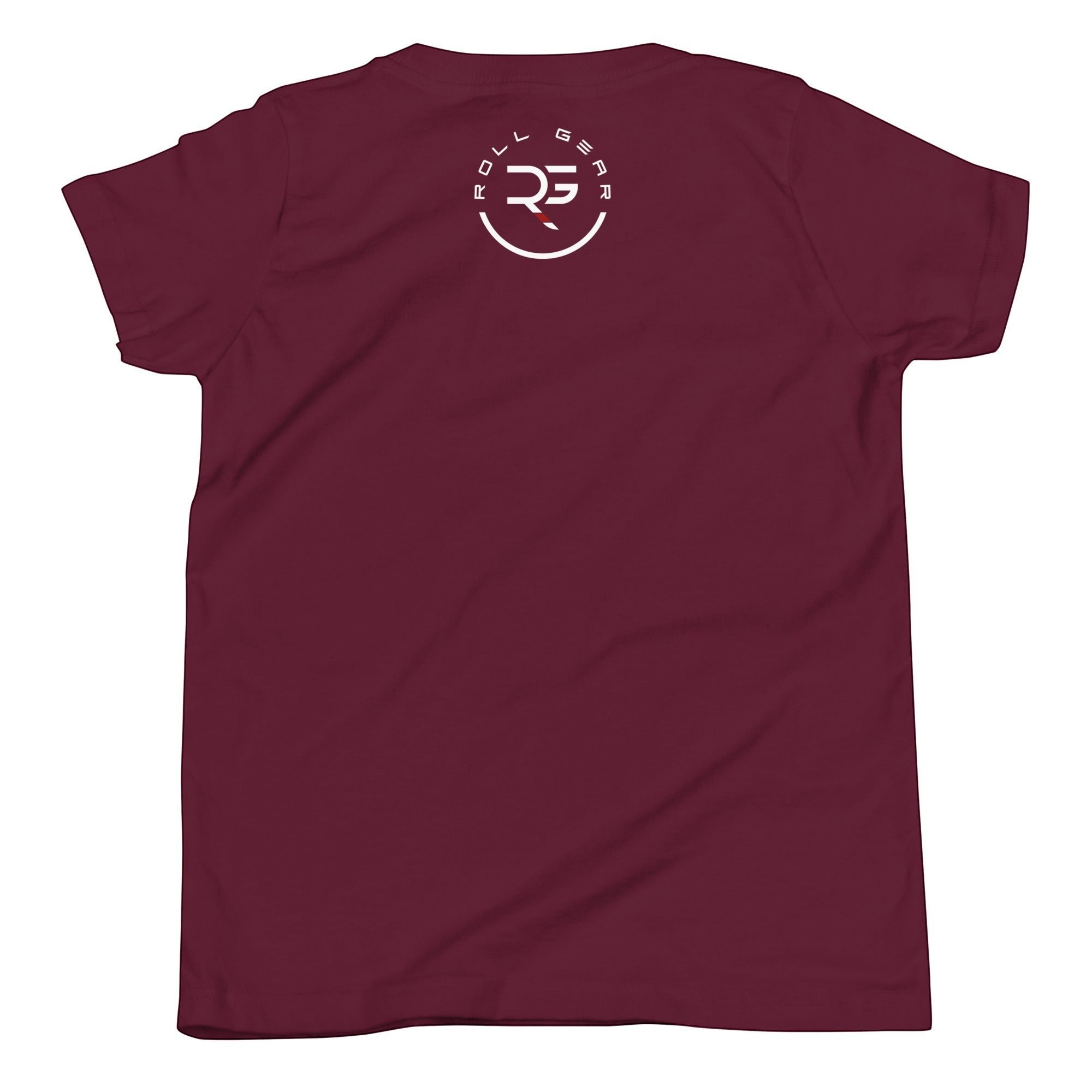 Roll Gear Youth Earned Not Given T-Shirt, third colorway, flat back view, Roll Gear emblem.