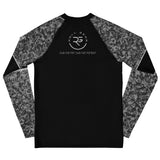 Roll Gear Youth SWAT Edition Short Sleeve Rash Guard, flat back view, Roll Gear emblem.
