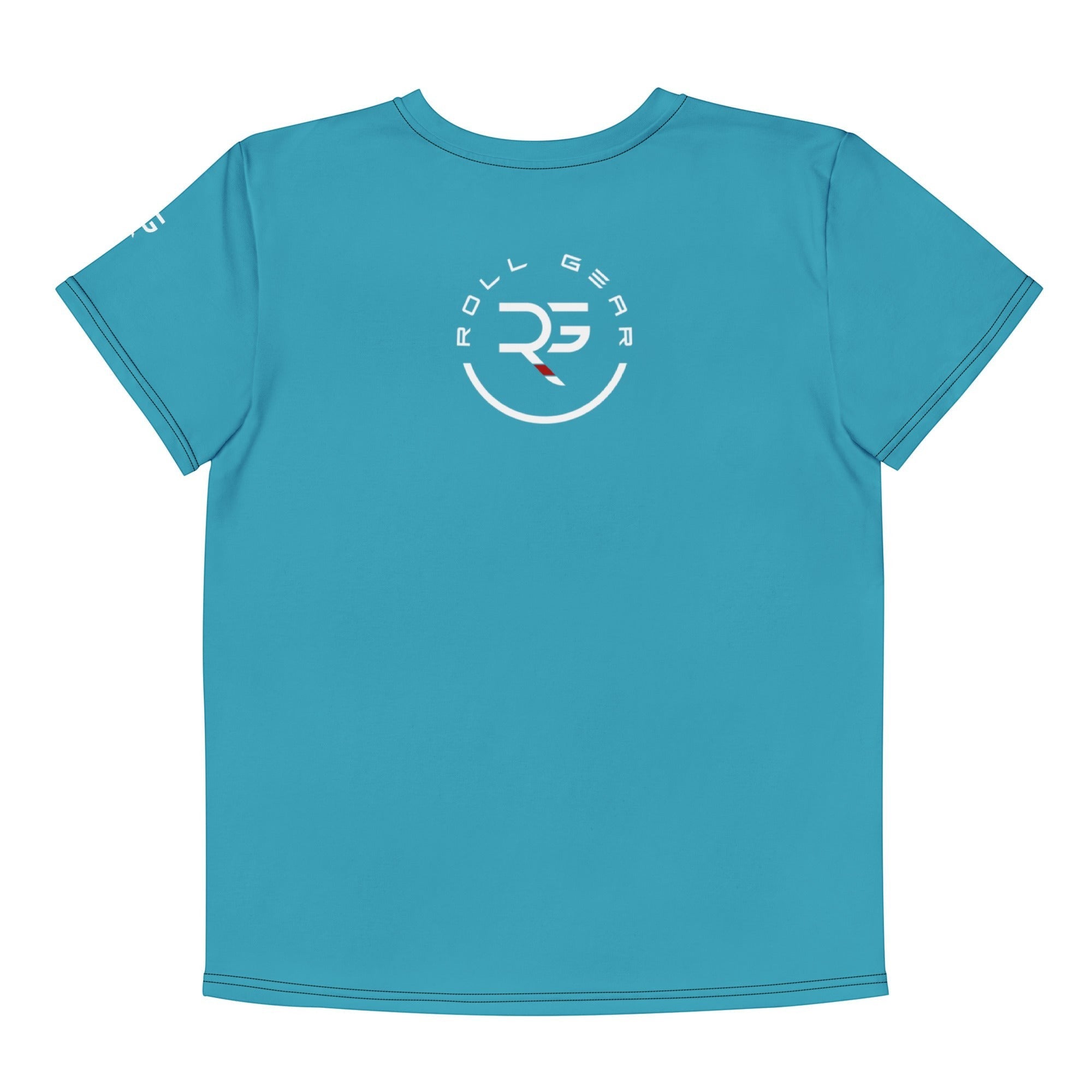 Roll Gear Earned Not Given Legacy Edition Youth T-Shirt, flat back view, Roll Gear emblem.