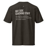 Vintage Black heavyweight tee, second view of the Full-Time Mat Analyst chest print.