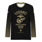 Roll Gear United States Marine Corps long sleeve compression shirt with USMC emblem and digital camo sleeves.