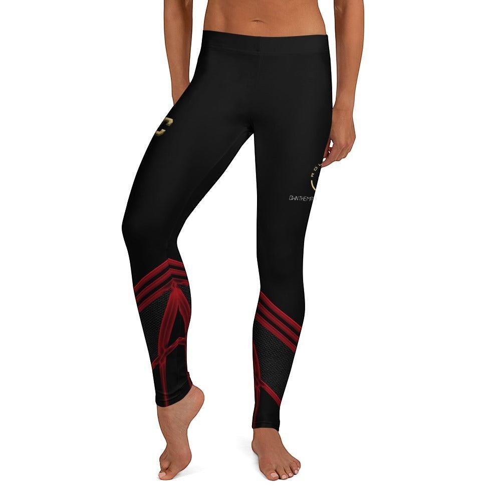 Roll Gear Women's Marines Dress Blues Compression Spats, worn by a model, side view.
