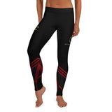 Roll Gear Women's black compression spats with red chevron leg accents and gold USMC graphics. Ideal for training.