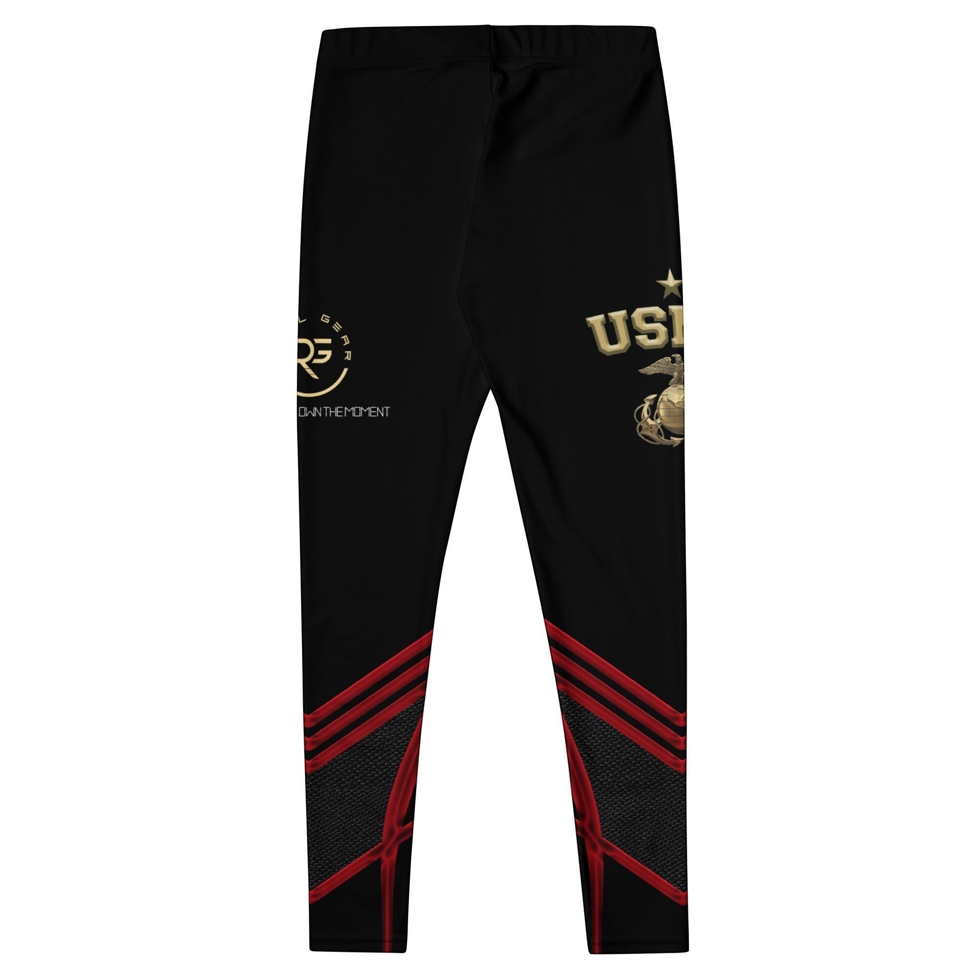 Roll Gear Women's Marines Dress Blues Compression Spats, flat front view, USMC graphic.