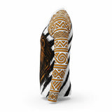 Roll Gear Lion’s Pride Long Sleeve Rash Guard – White & Gold, flat side view.