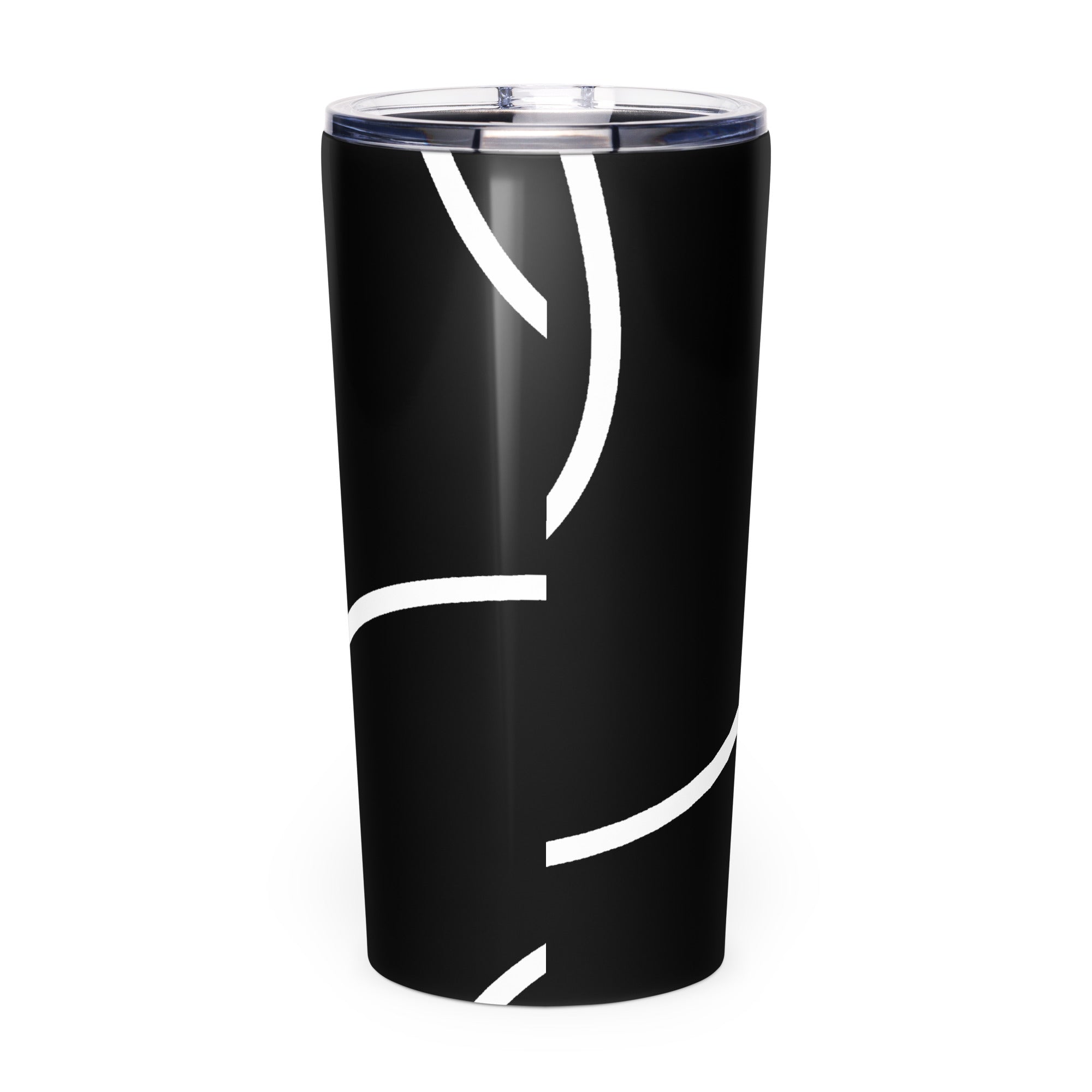 Roll Gear Ranked Series 20oz Stainless Steel Tumbler – Glossy Black, back view.