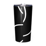 Roll Gear Ranked Series 20oz Stainless Steel Tumbler – Glossy Black, back view.