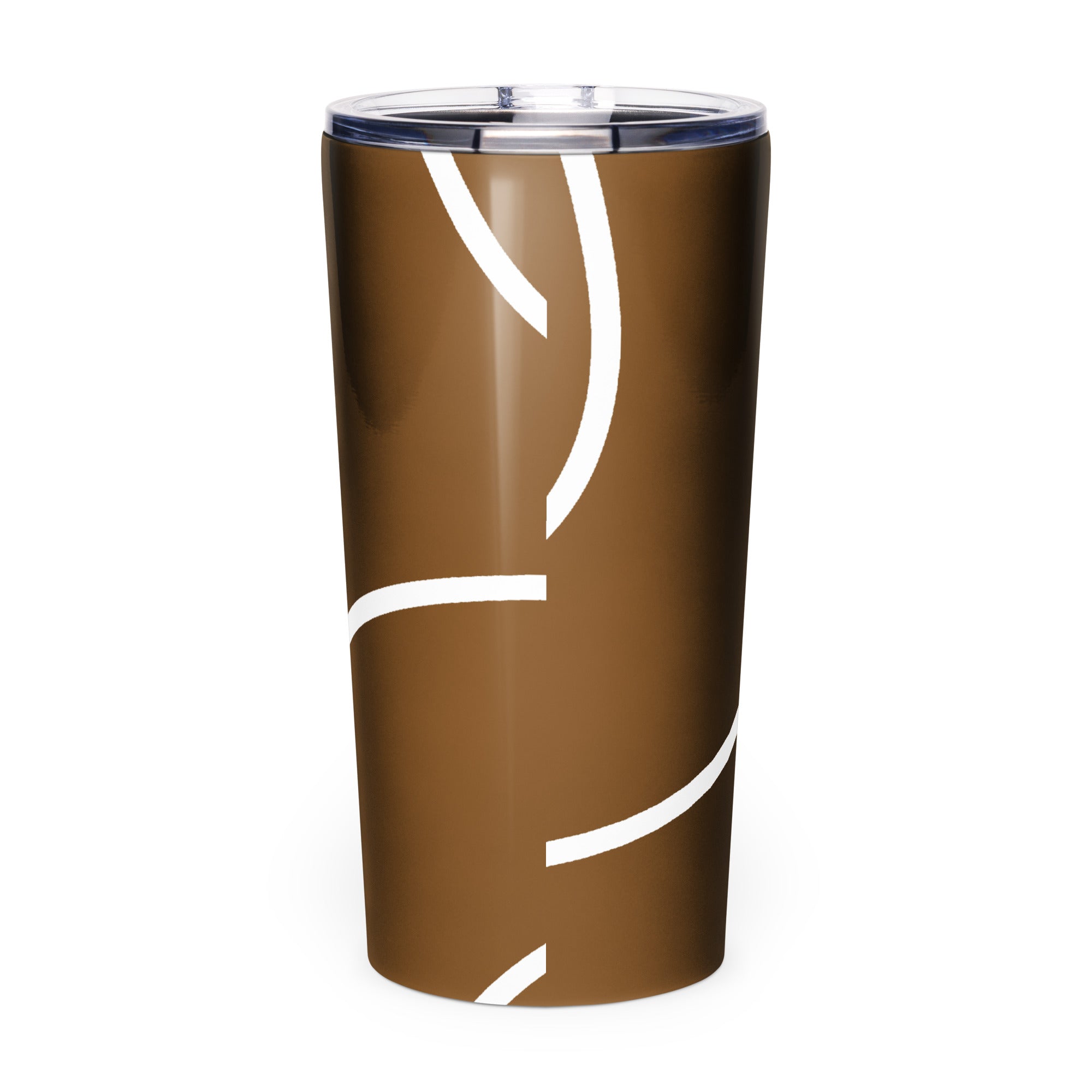 Roll Gear Ranked Series Tumbler – 20oz Stainless Steel – Glossy Brown Finish, back view.