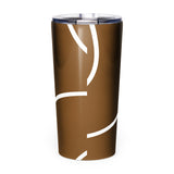 Roll Gear Ranked Series 20oz Stainless Steel Tumbler – Glossy Brown, back view.