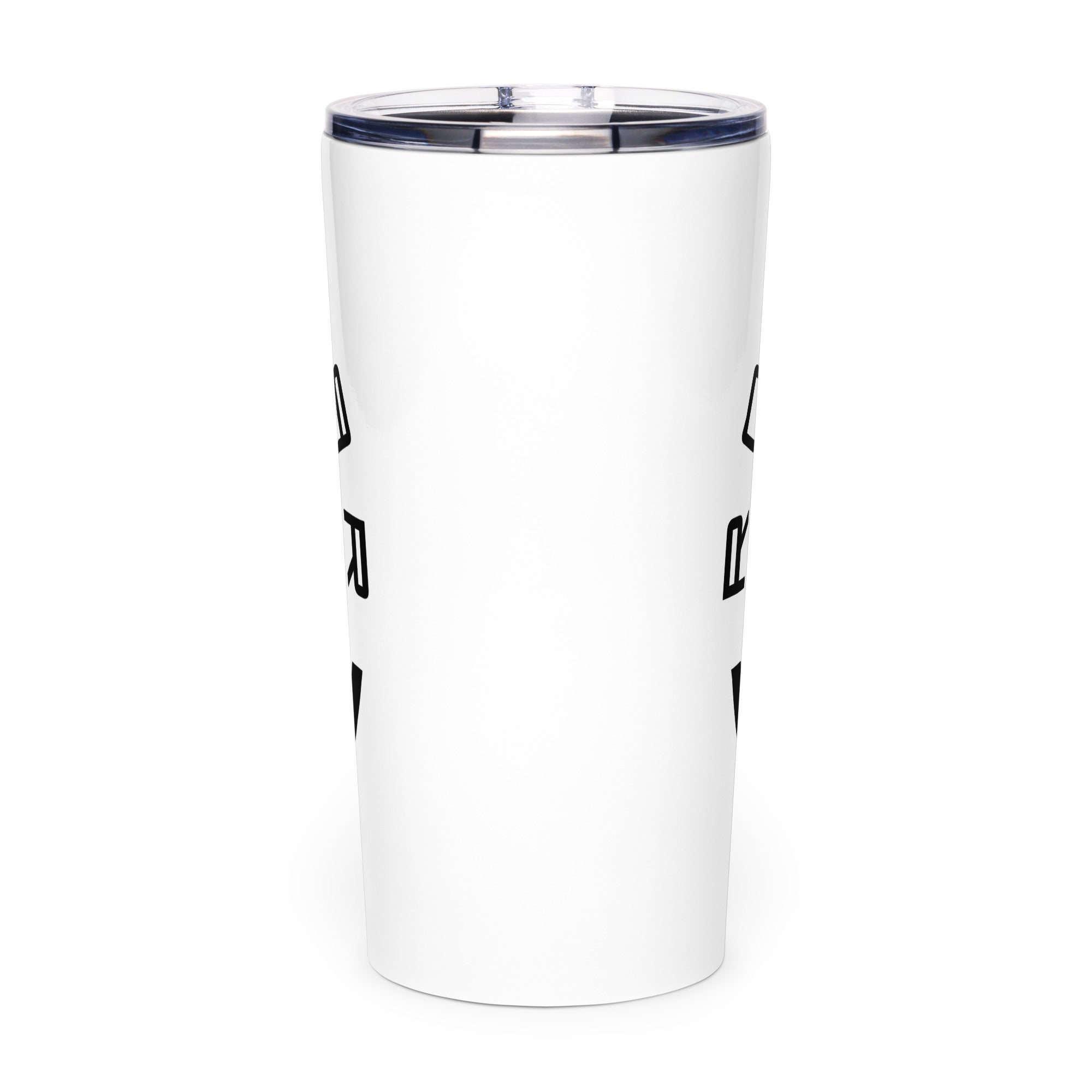 Roll Gear Ranked Series 20oz Stainless Steel Tumbler – Glossy White, back view.