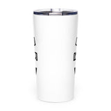 Roll Gear Ranked Series 20oz Stainless Steel Tumbler – Glossy White, back view.