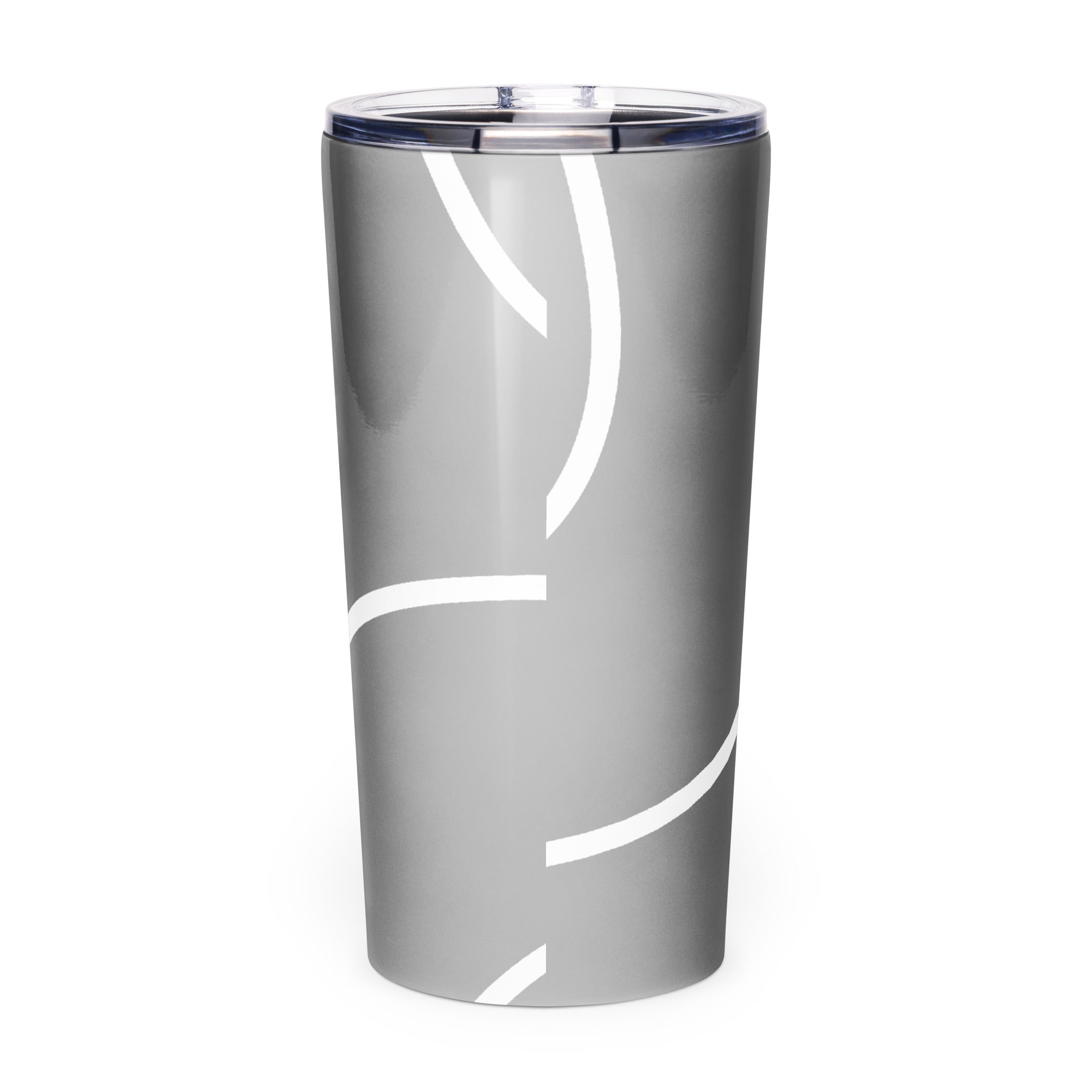 Roll Gear Ranked Series 20oz Stainless Steel Tumbler – Glossy Grey, back view.