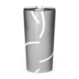 Roll Gear Ranked Series 20oz Stainless Steel Tumbler – Glossy Grey, back view.