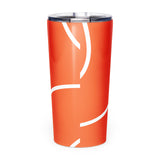 Roll Gear Ranked Series 20oz Stainless Steel Tumbler – Glossy Orange, back view.