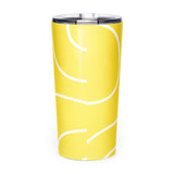 Roll Gear Ranked Series 20oz Stainless Steel Tumbler – Glossy Yellow, back view.