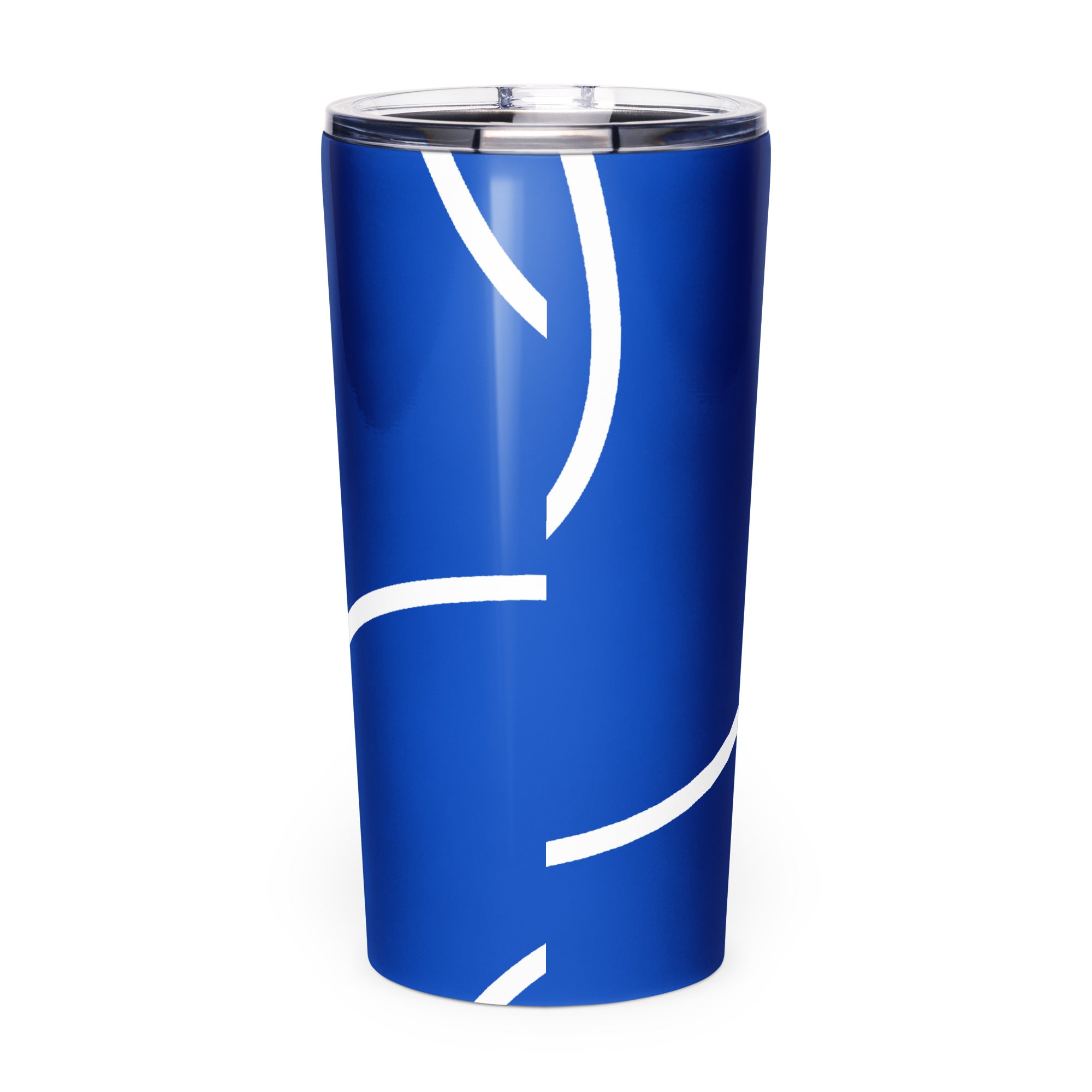 Roll Gear Ranked Series Tumbler – 20oz Stainless Steel – Glossy Blue Finish, back view.