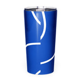 Roll Gear Ranked Series 20oz Stainless Steel Tumbler – Glossy Blue, back view.