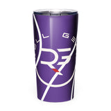 Roll Gear Ranked Series 20oz Stainless Steel Tumbler – Glossy Purple, front view. Insulated water bottle for BJJ/wrestling athletes.
