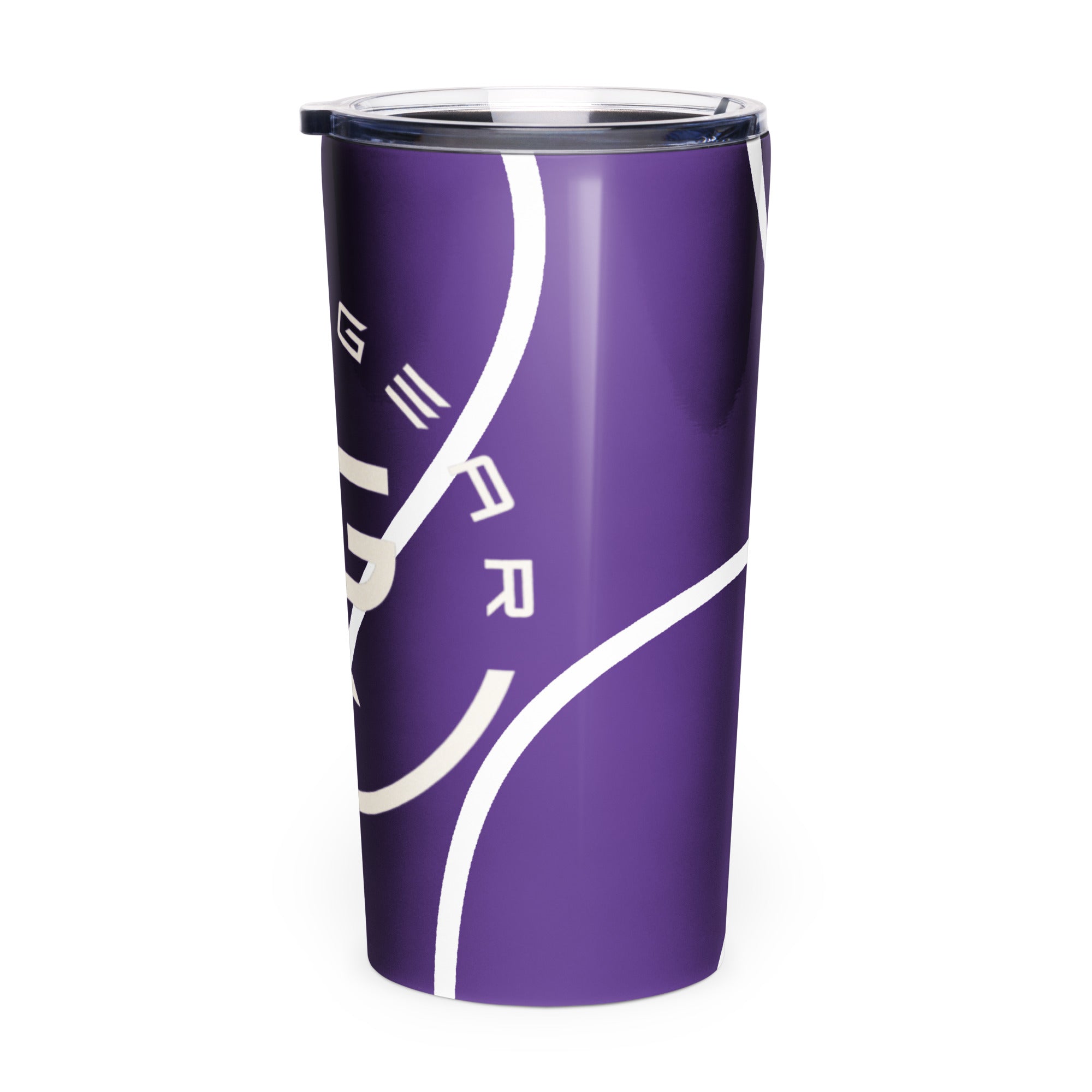 Roll Gear Ranked Series 20oz Stainless Steel Tumbler – Glossy Purple, left side view.